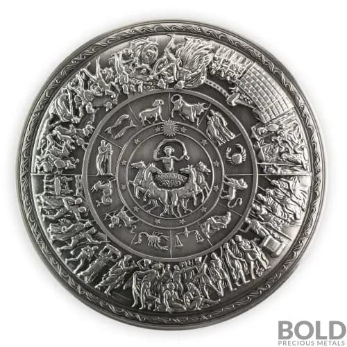 South Korea Achilles Shield Stacker 2 oz Silver Antiqued