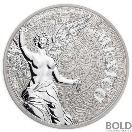 2022 Silver 5 oz Mexican Angel of Independence Reverse Proof Medal