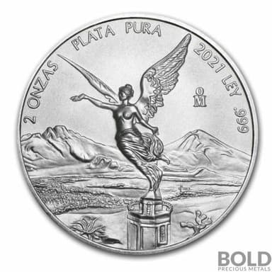 2021 Mexican Libertad 2 oz Silver BU