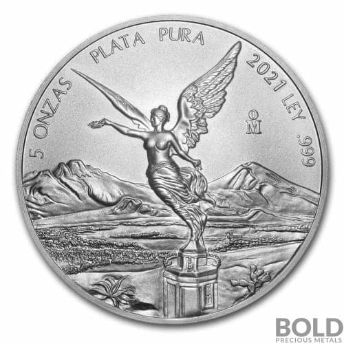2021 Mexican Libertad 5 oz Silver BU