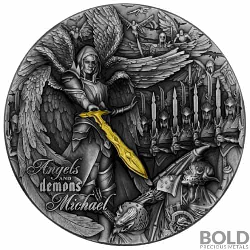 2022 Niue Angels & Demons: Michael Silver 2 oz Antiqued HR