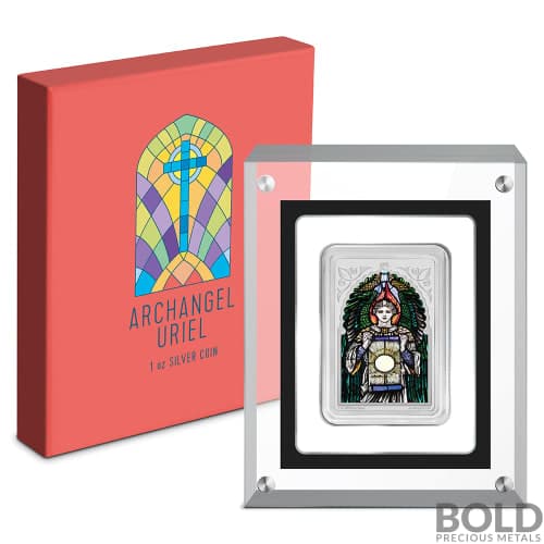 2021 Niue Archangel Uriel 1 oz Silver Proof Colored
