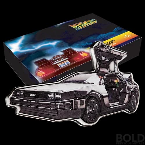 2021 Niue Back To The Future Delorean Shaped 2 oz Silver Proof