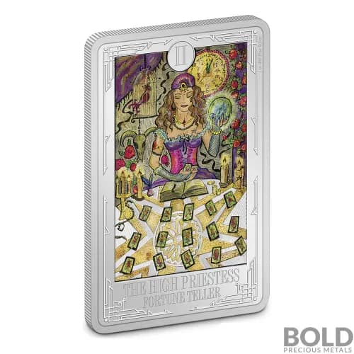 2021 Niue Tarot Cards - High Priestess 1 oz Silver Proof Colored