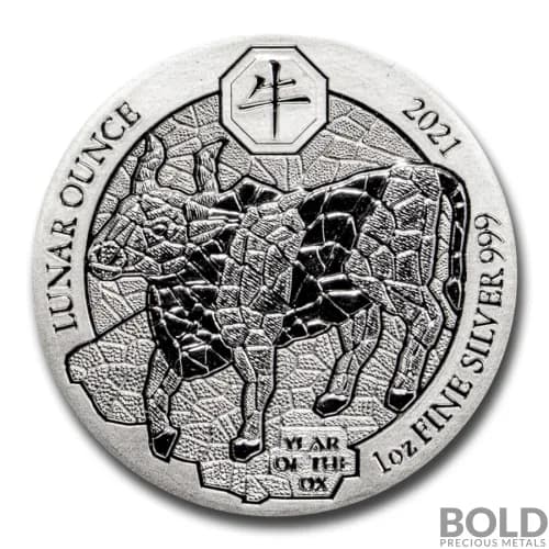 2021 Rwanda Lunar Year of the Ox 1 oz Silver BU