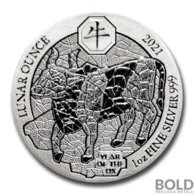 2021 Rwanda Lunar Year of the Ox 1 oz Silver BU