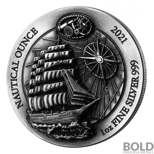 2021 Rwanda Nautical Ounce Sedov 1 oz Silver HR Antiqued