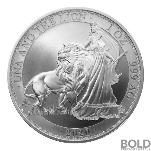 2020 St. Helena Una and the Lion 1 oz Silver BU