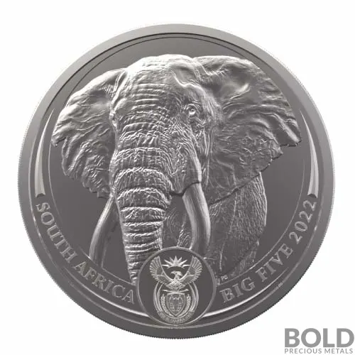 2022 South Africa: Big Five Elephant - Platinum 1 oz BU