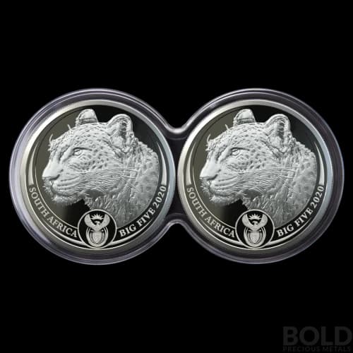 2020 Silver South Africa Big Five Leopard Proof Set - 2 oz