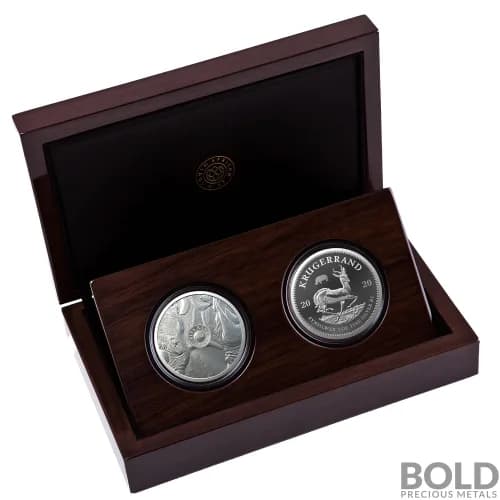 2020 Silver Big Five Rhino & Krugerrand Privy Proof Set - 2 oz