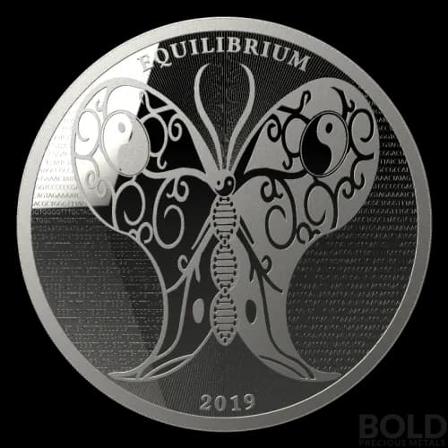 2019 Silver Tokelau Equilibrium: Butterfly 1 oz Prooflike