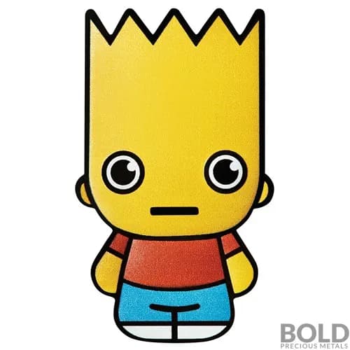 2022 Tuvalu Minted Mini Bart Simpson 1 oz Silver Shaped