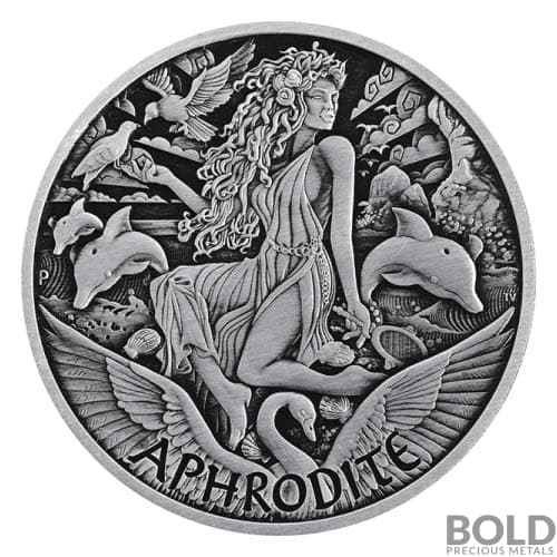 2022 Tuvalu Gods of Olympus: Aphrodite 1 oz Silver Antiqued