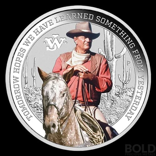 2022 Tuvalu John Wayne 1 oz Silver Colored Proof