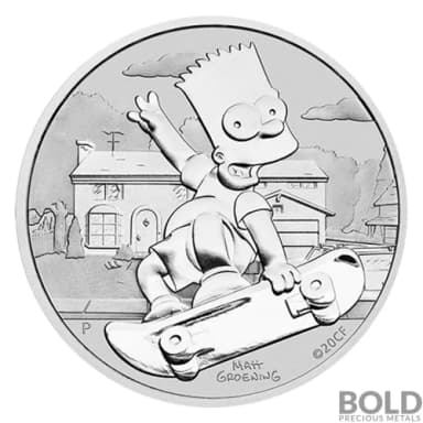 2020 Tuvalu Bart Simpson 1 oz Silver BU