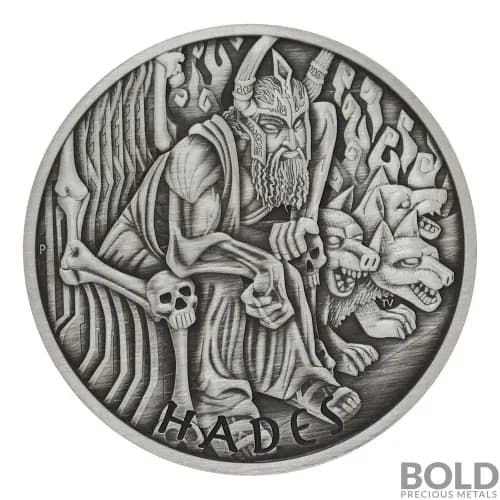 2021 Tuvalu Gods of Olympus: Hades 1 oz Silver Antiqued