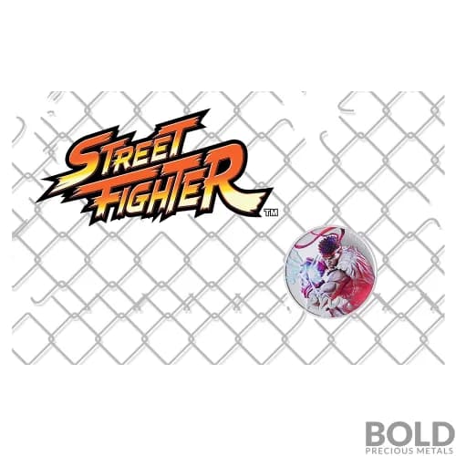 2022 Tuvalu Street Fighter: Ryu 1 oz Silver BU Colored (In Card)