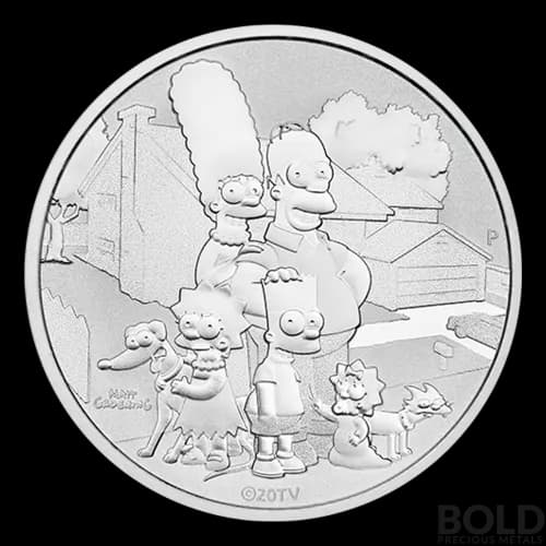 2021 Tuvalu The Simpsons Family 1 oz Silver BU