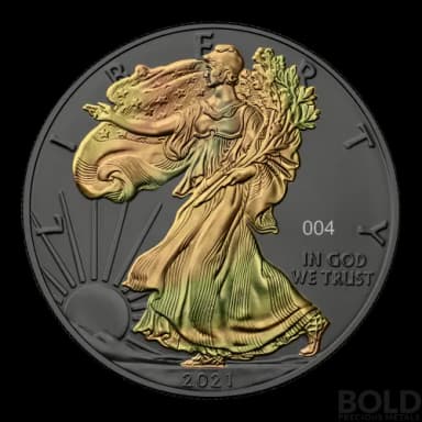 2021 Golden Holo American Eagle 1 oz Silver