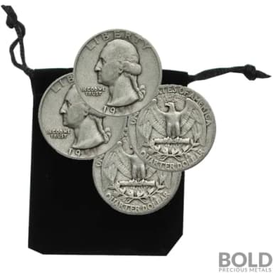 90% Silver - $1 FV Washington Quarter Circulated