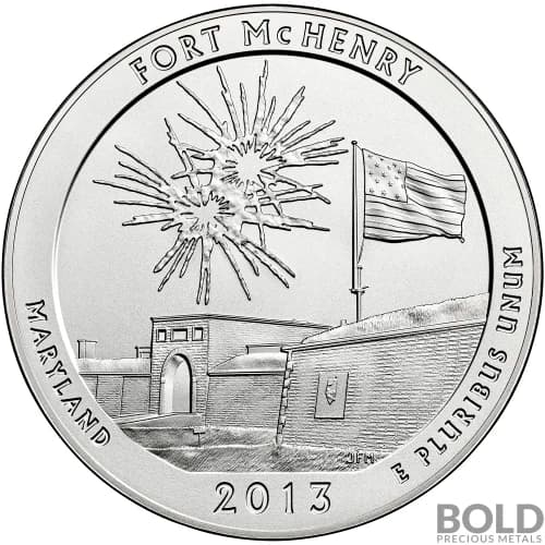 2013 Silver 5 oz ATB Fort McHenry, Maryland
