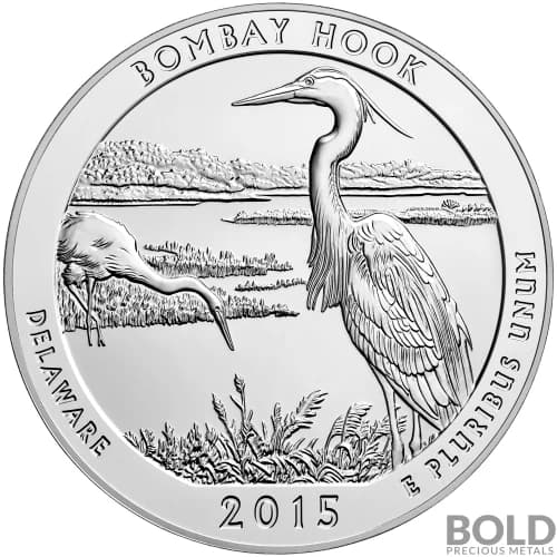 2015 Silver 5 oz ATB Bombay Hook, Delaware
