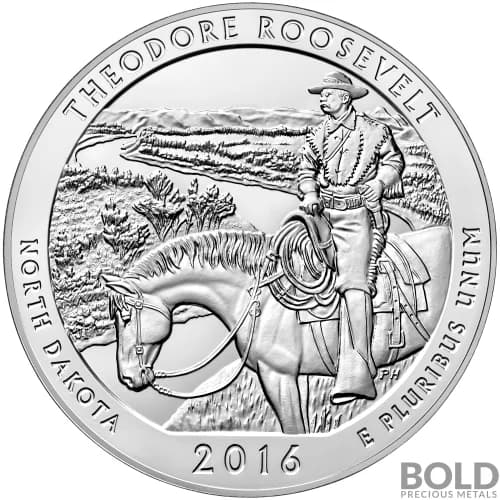 2016 Silver 5 oz ATB Theodore Roosevelt, North Dakota