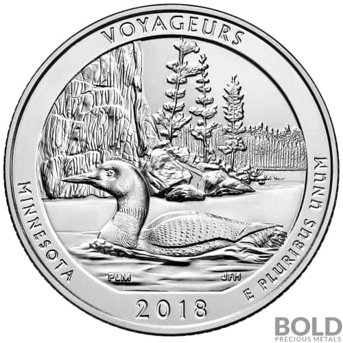 2018 Silver 5 oz ATB Voyageurs, Minnesota