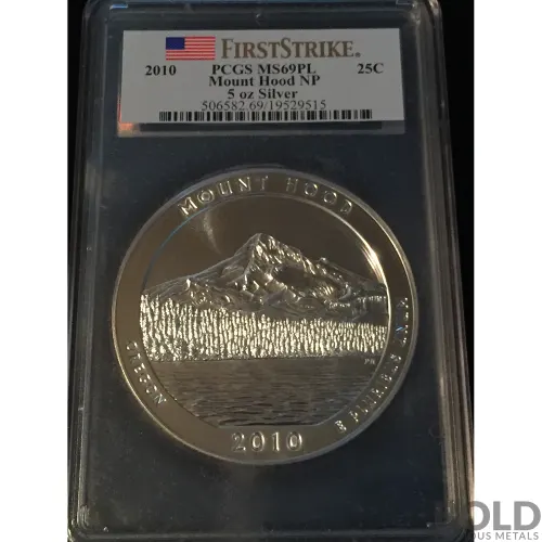 2010 Silver 5 oz ATB Mount Hood NP First Strike PCGS MS69 PL
