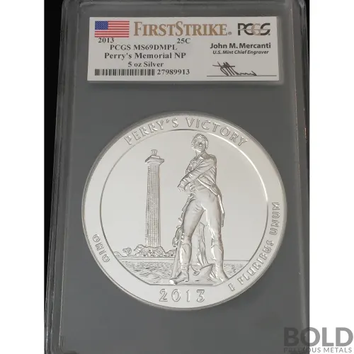 2013 Silver 5 oz ATB Perry's Victory NP First Strike PCGS MS69 DMPL (Mercanti)