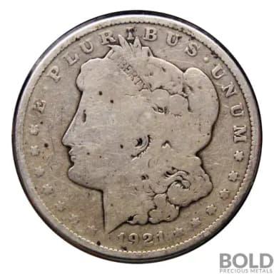 Silver Morgan Dollar 1921 - GOOD
