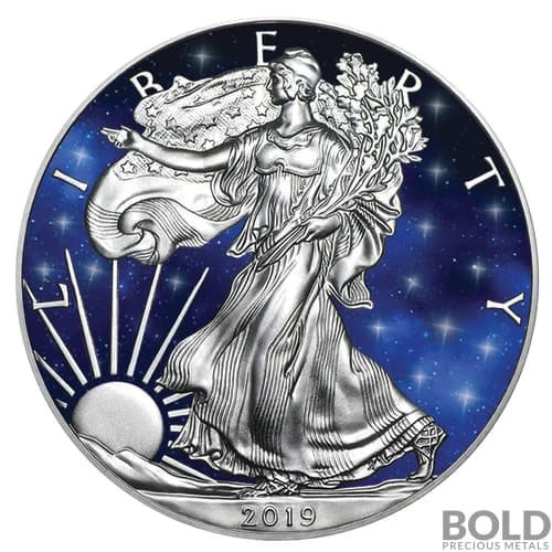 2019 Silver 1 oz American Eagle Glowing Galaxy