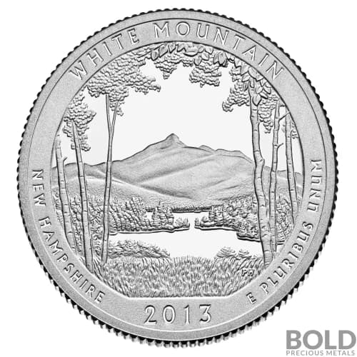 2013-S Silver Proof America the Beautiful Quarter - WHITE MOUNTAIN