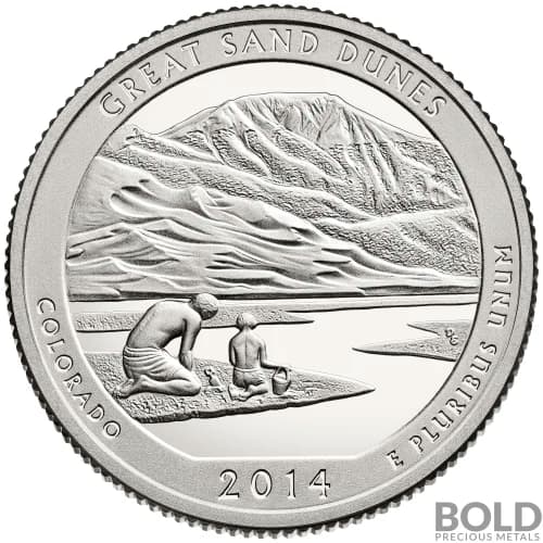 2014-S Silver Proof America the Beautiful Quarter - GREAT SAND DUNES