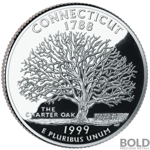 1999-S Silver Proof State Quarter - CONNECTICUT