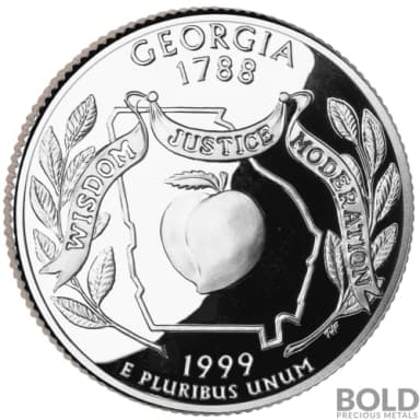 1999-S Silver Proof State Quarter - GEORGIA