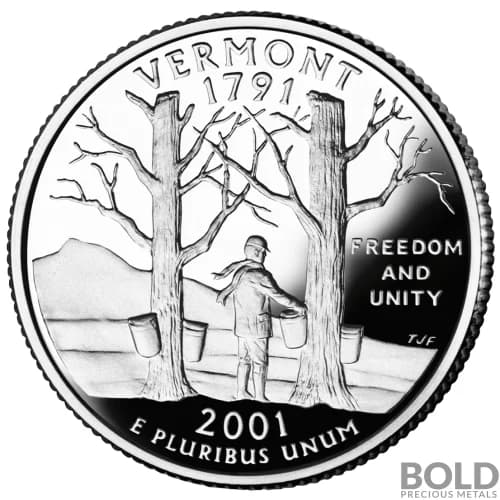 2001-S Silver Proof State Quarter - VERMONT