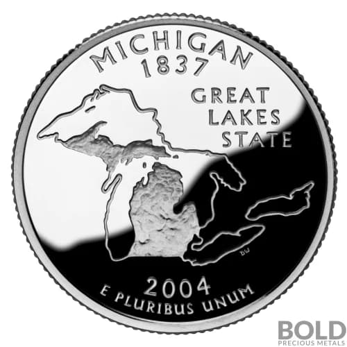 2004-S Silver Proof State Quarter - MICHIGAN