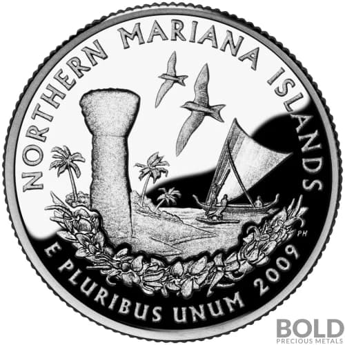 2009-S Silver Proof Territories Quarter - NORTHERN MARIANA ISLANDS