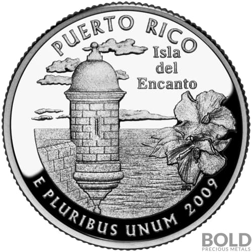 2009-S Silver Proof Territories Quarter - PUERTO RICO