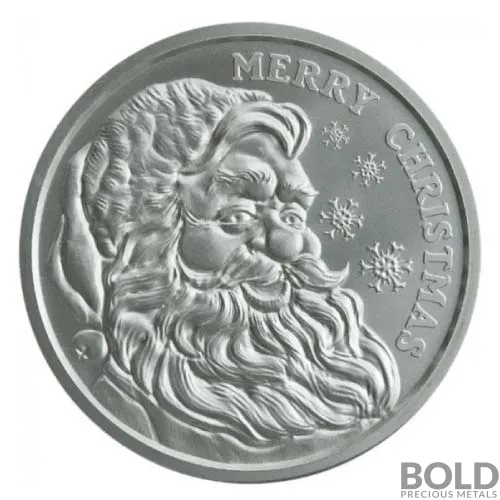 Silver 1 oz Merry Christmas Santa Round