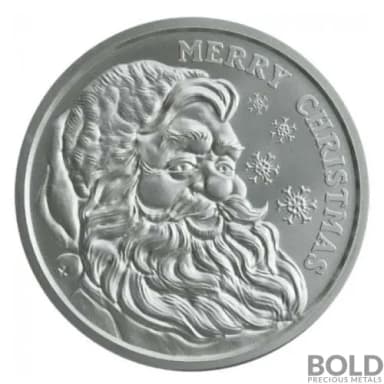 Silver 1 oz Merry Christmas Santa Round