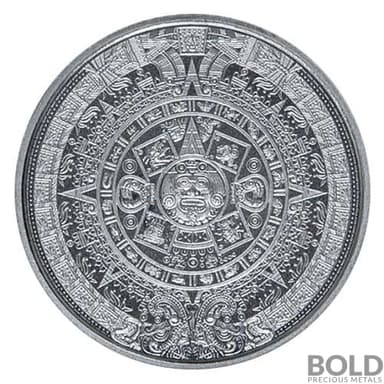 Silver 1/10 oz Aztec Calendar Round