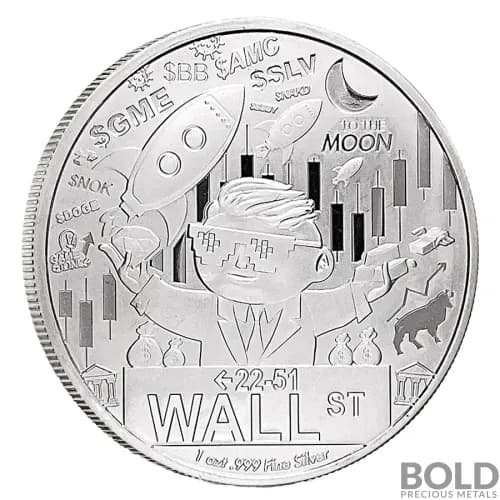 2021 Wallstreet Gamestonk 1 oz Silver Round