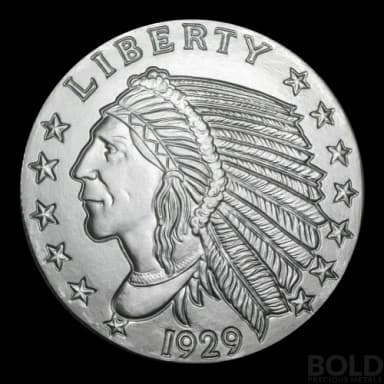 Silver - 5 oz Incuse Indian Round