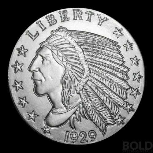 Silver - 5 oz Incuse Indian Round