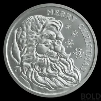 Silver - 1 oz Merry Christmas Santa Round (2020)