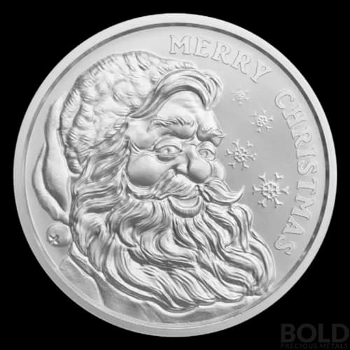 Silver - 1 oz Merry Christmas Santa Round (2021)