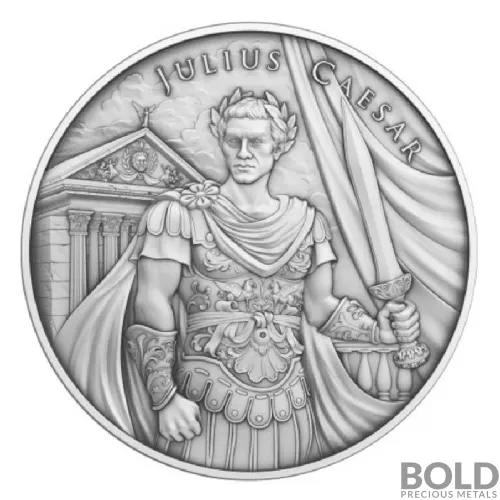 Silver 1 oz Legendary Warriors: Julius Caesar Round BU